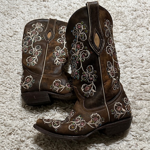 Embroidered & Rhinestone Cowboy Boots - Picture 1 of 7